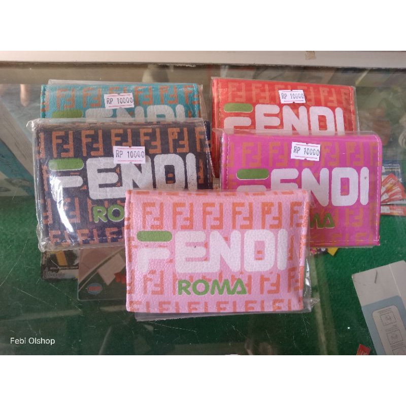 dompet murah wanita motif Fendi slot kartu dompet koin dompet lipat grosir dompet clutch