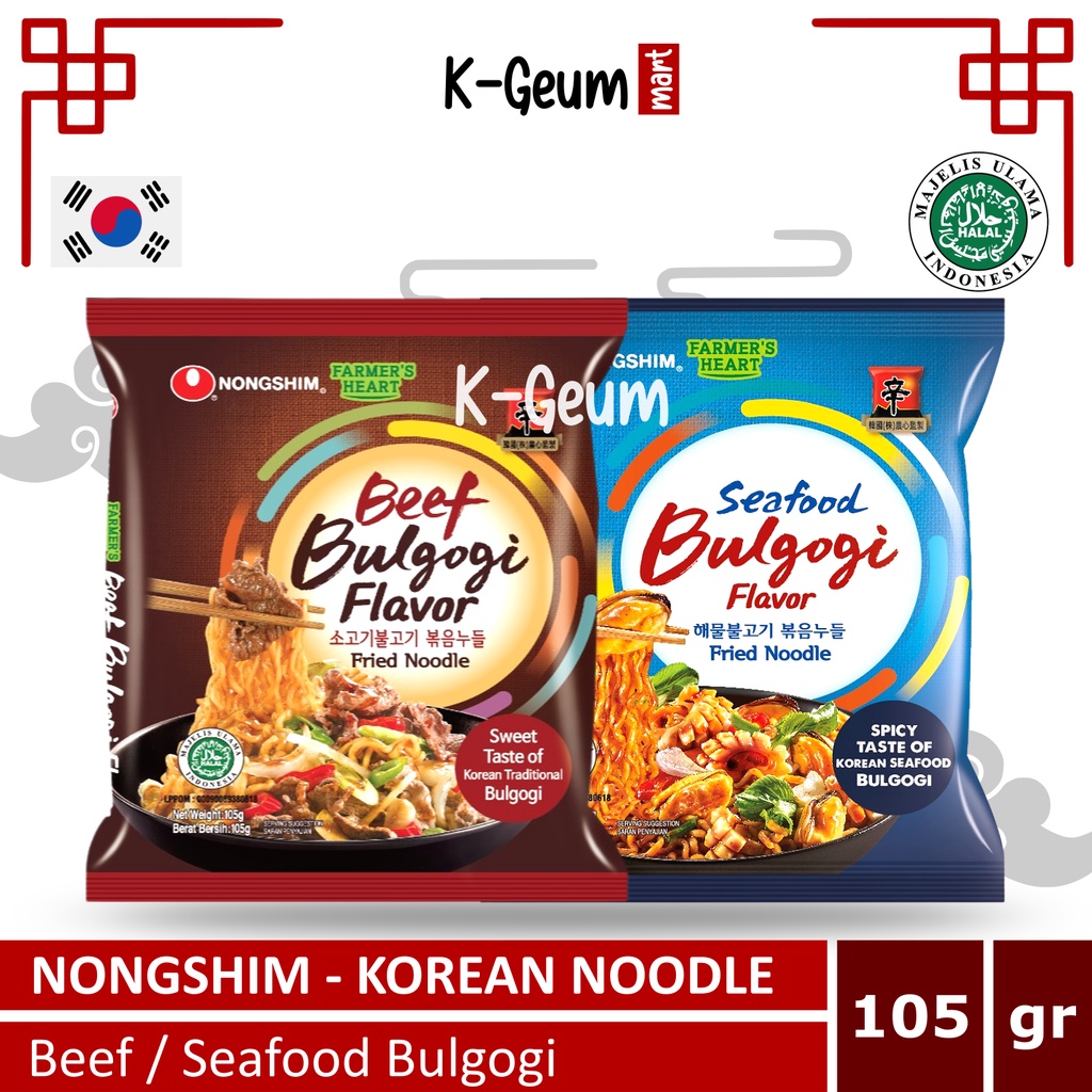 

Nongshim Bulgogi Korean Fried Noodle Mie Instant Korea Halal