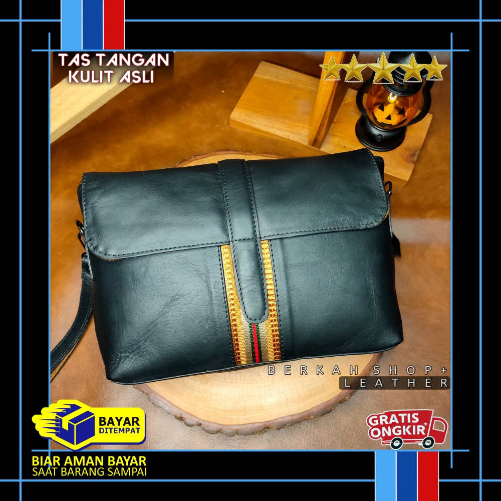 Handbag Clutch Tas Tangan Genggam Pria Wanita Kulit Asli Hand Bag Pouch Coach Cowok Cewek Kulit Sapi