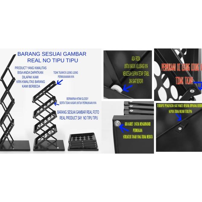 

rak brosur besi 4 susun hitam