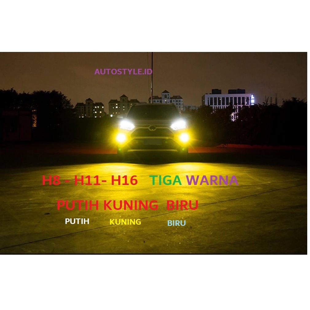 Bohlam LED fog lamp H8 H11 H16 2 Pcs lampu bumper Avanza Xenia Ayla cayla sigra dll Putih dan 3 warna