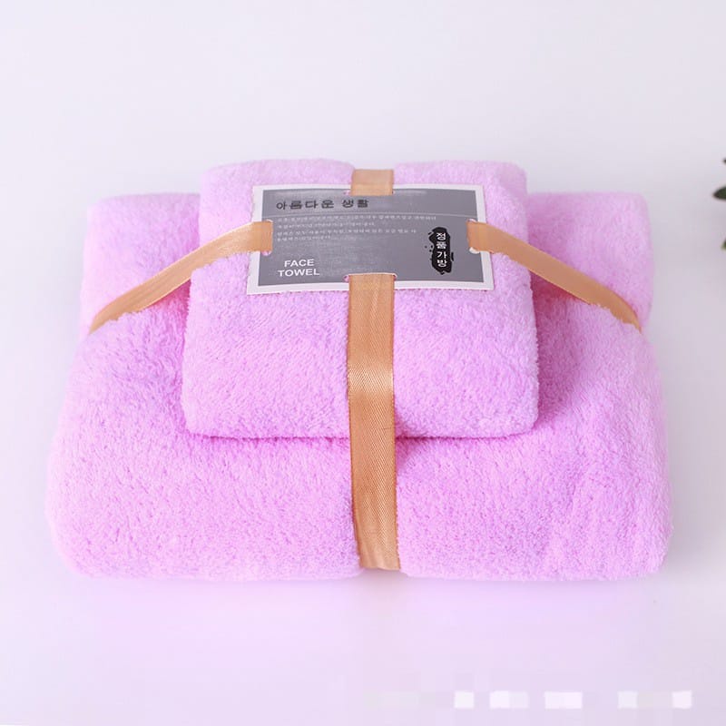 HANDUK MANDI BULU KARANG / HANDUK TEBAL LEMBUT MENYERAP UKURAN 70x140cm 1 SET 2 PCS FBL