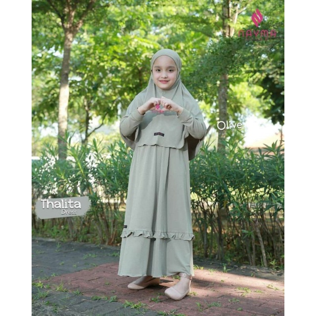 Nayma Hijab Thalita Dress Gamis One set Baju Muslim anak