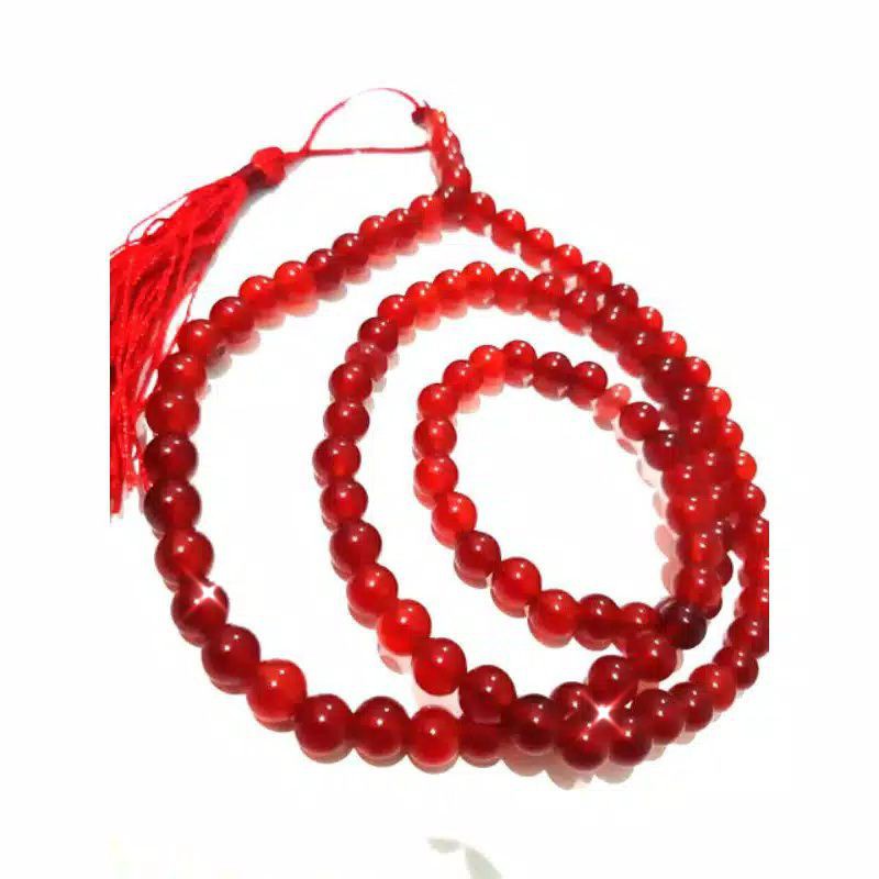 COD TASBIH BATU AKIK GIOK MERAH ORIGINAL 8 MM 99 BUTIR CLW