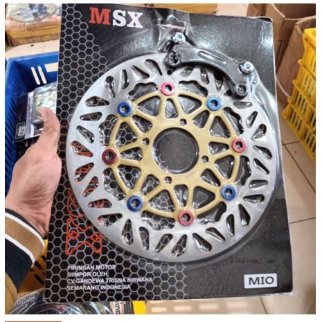 DISK PIRINGAN cakram depan lebar 260mm plus breket kaliper model PSM bulat lubang 4 mio