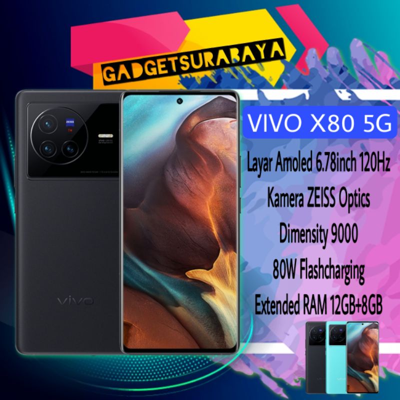 VIVO X80 5G Ram 12GB+8GB Internal 256GB Baru segel dan bergaransi resmi
