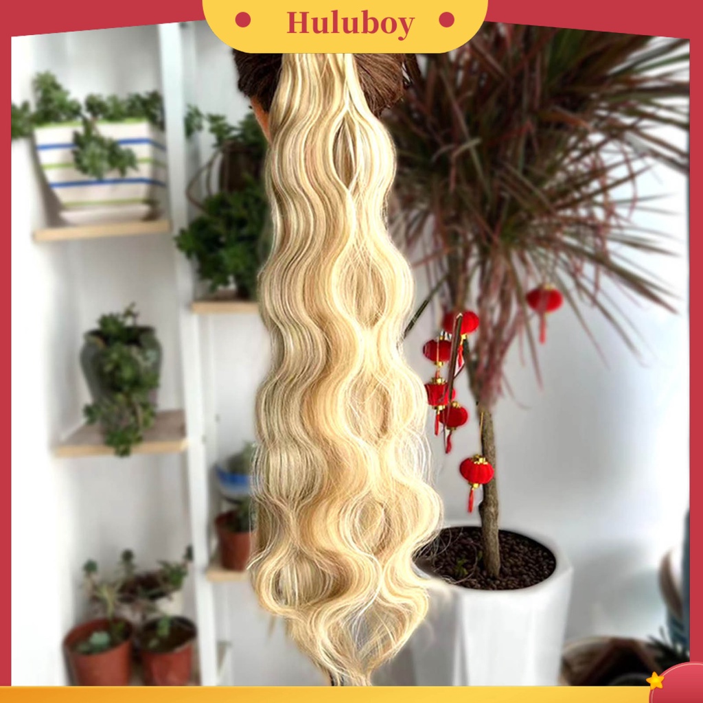 Wig Rambut Palsu Bentuk Ponytail Keriting Tahan Panas Untuk Makeup