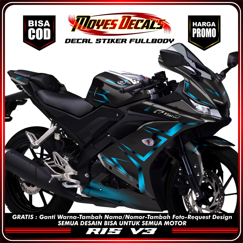 Stiker R15 V3 Stiker Decal Fullbody Motor R15 V3 Motif Bunglon Matrix line Variasi Aksesoris Motor
