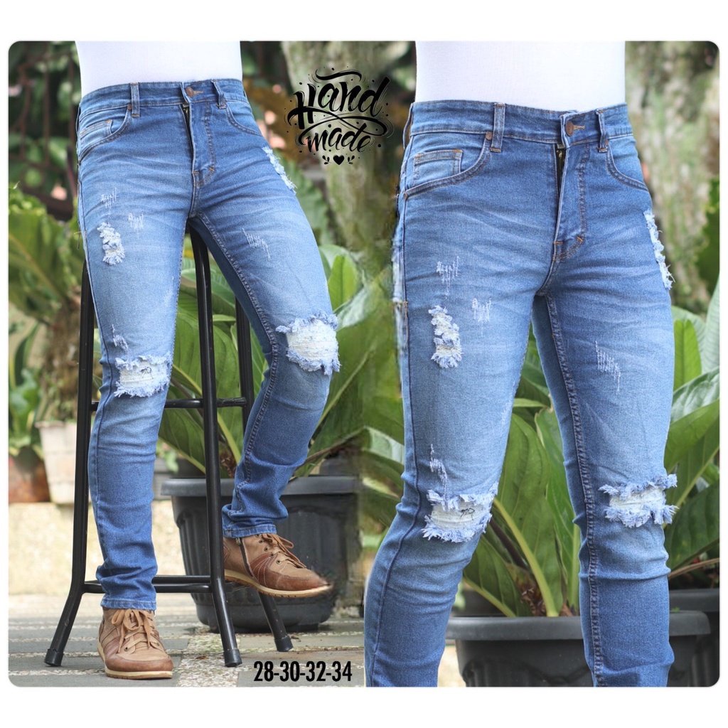 Celana Jeans sobek cakar pria dewasa - jeans kekinian - celana pria motif sobek cakar