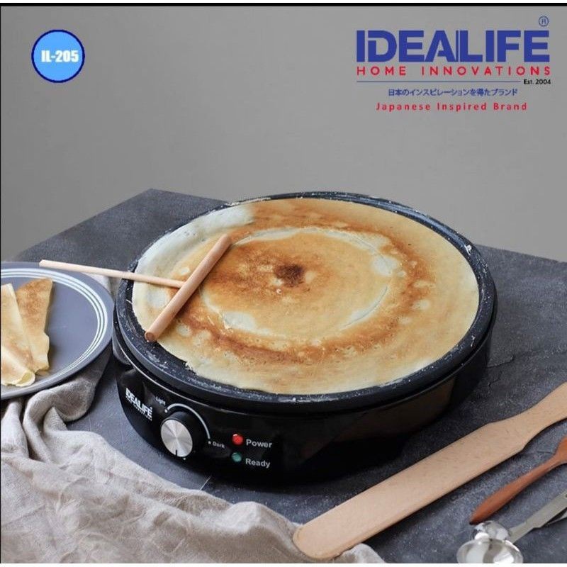 IDEALIFE IL-205 -2in1 Crepe Maker &amp; Grill - Pembuat Crepe &amp; Panggangan