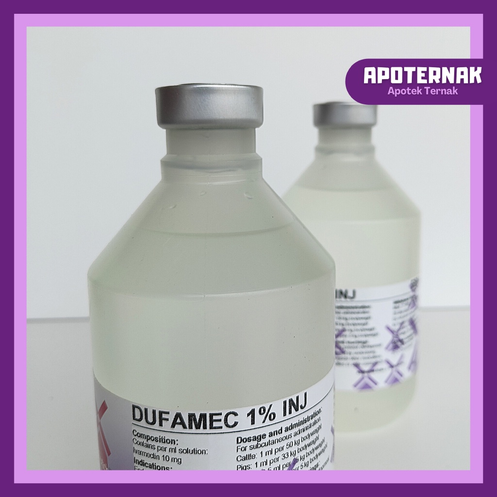 DUFAMEC 1% Injeksi 500 mL | Obat Scabies Gudig Kutu dan Cacing Pada Sapi Kambing Domba dan Babi | DutchFarm