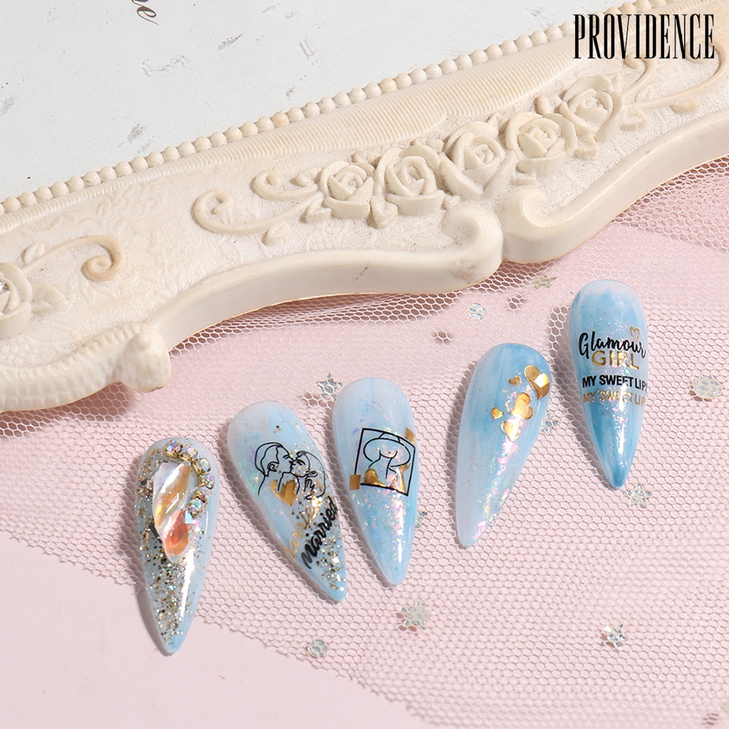 Providence 2Pcs Stiker Nail Art Tidak Luntur Mudah Tempel Perekat Diri Tidak Rontok DIY Valentines Day Merah Pola Hati Manicure Decal Salon Kuku Pasokan