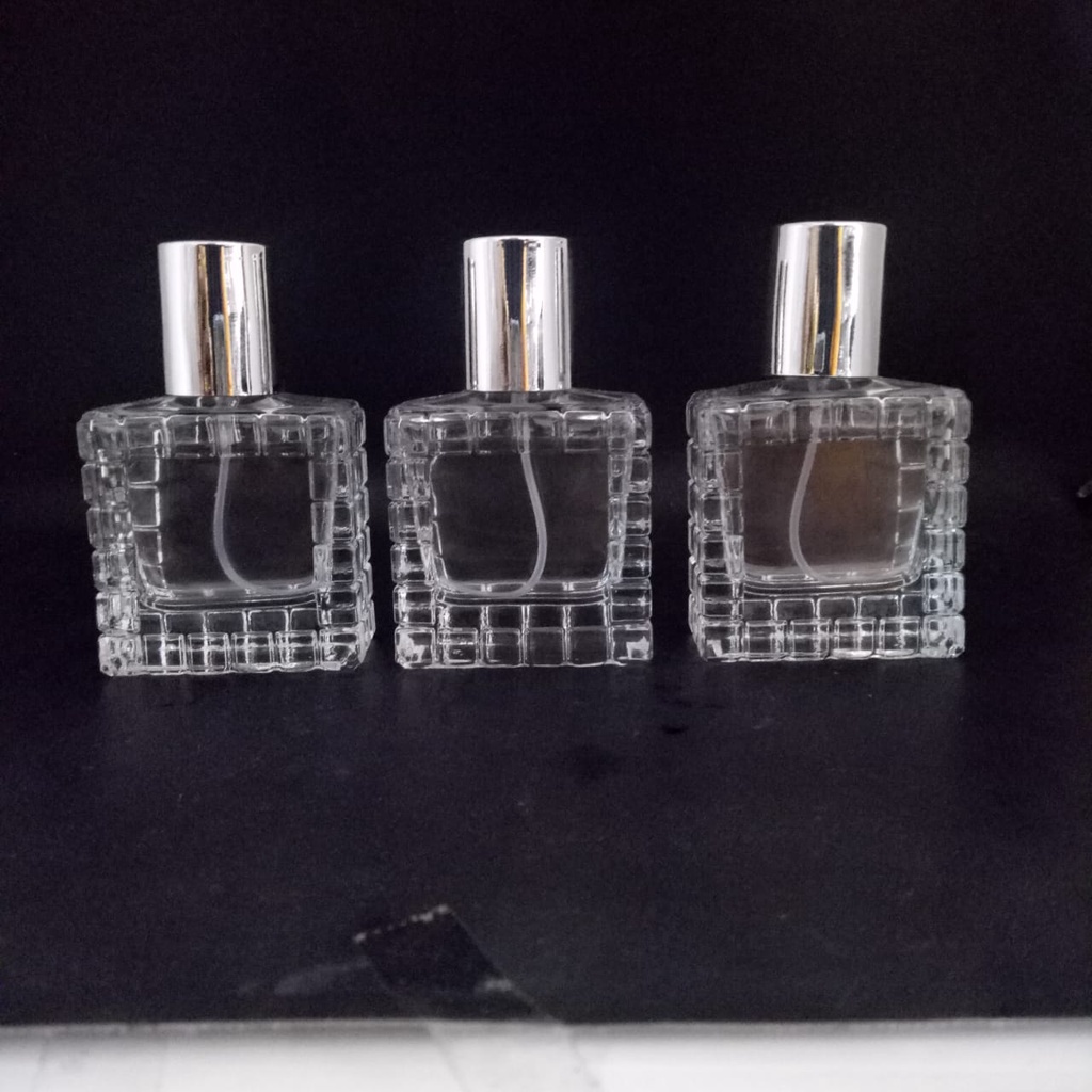 Botol Parfum Corak kotak 30 ml silver lusinan