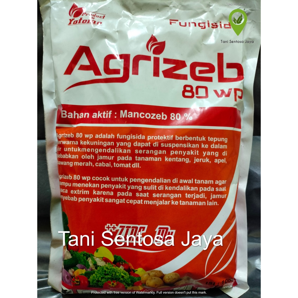 Fungisida Sistemik AGRIZEB Mancozeb Kuning 80% + Zinc dan Mn