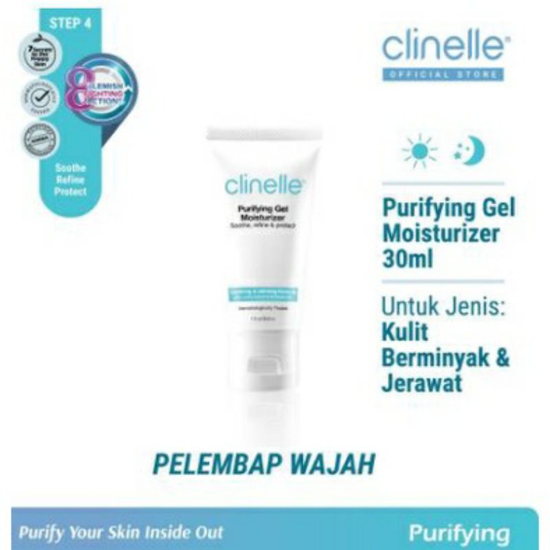 CLINELLE PURIFYING GEL MOISTURISER 30ML - Gel Untuk Kulit Berminyak Dan Jerawat