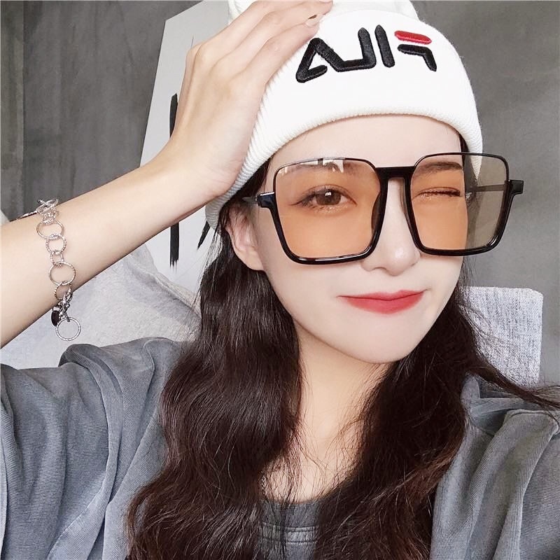 Kacamata Wanita Kotak Korean Fashion Retro Square Anti UV400 Terbaru Kacamata Sunglasses Import