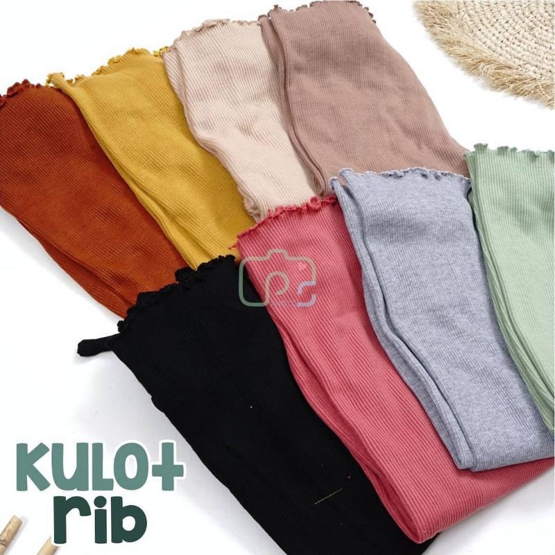 Celana Anak Perempuan KULOT RIB Curly Ruffle Knit Tee | Bawahan Celana Panjang Anak Perempuan Bahan Knit Rib Halus Dan Lembut