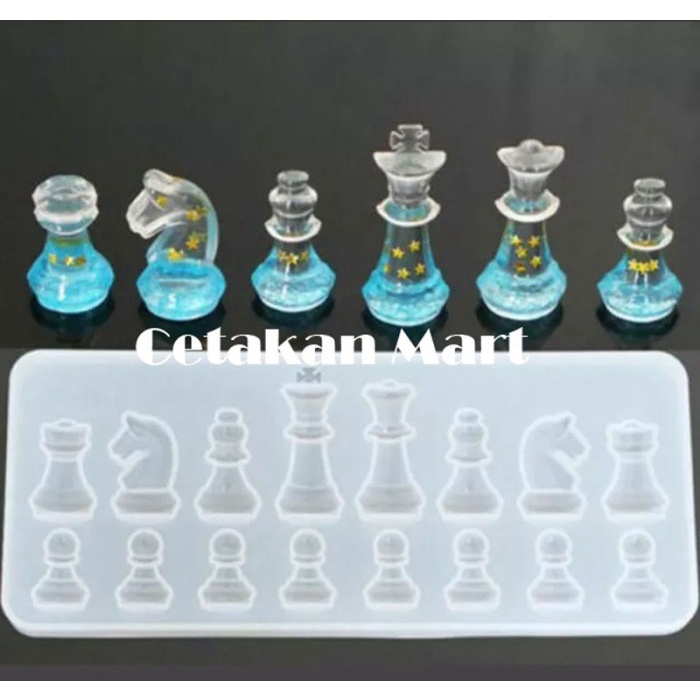 Cetku Cm Cetakan Resin Epoxy Craft Diy Catur 3D Silikon