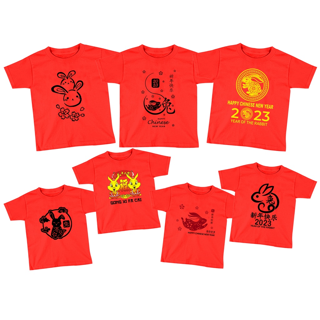 Kaos Imlek Sincia Anak &amp; Dewasa Distro Combed 30s Kaos IMLEK Sincia Chinese New Year Kaos Tahun Baru Cina Imlek Tahun Kelinci  SIGN CLOTH