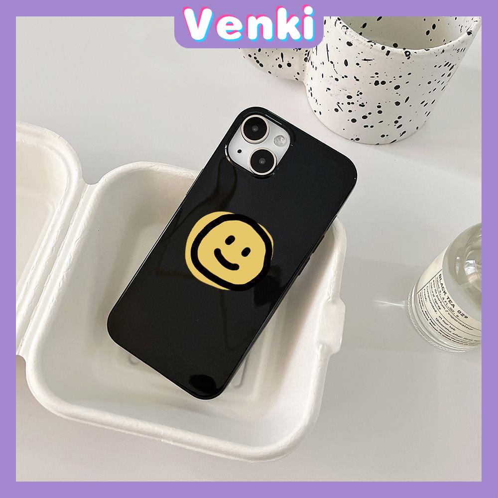 Case iPhone 14 Pro Max Soft TPU Candy Case Smiley Glossy Black Case Camera Protection Shockproof For iPhone 13 12 11 Plus Pro Max 7 Plus X XR