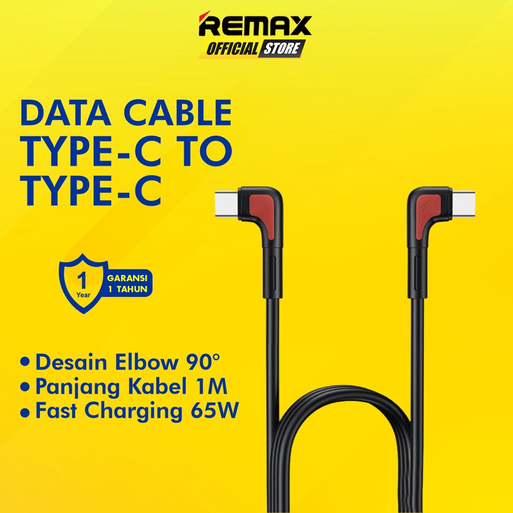 Kabel Data Type C to Type C Remax Zenax Fast Charging 65W Elbow Design RC-181T