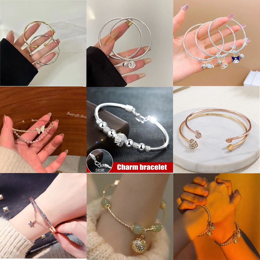 Gelang Mutiara Desain Laurel Dog Butterfly Bell Adjustable Untuk Pria Dan Wanita