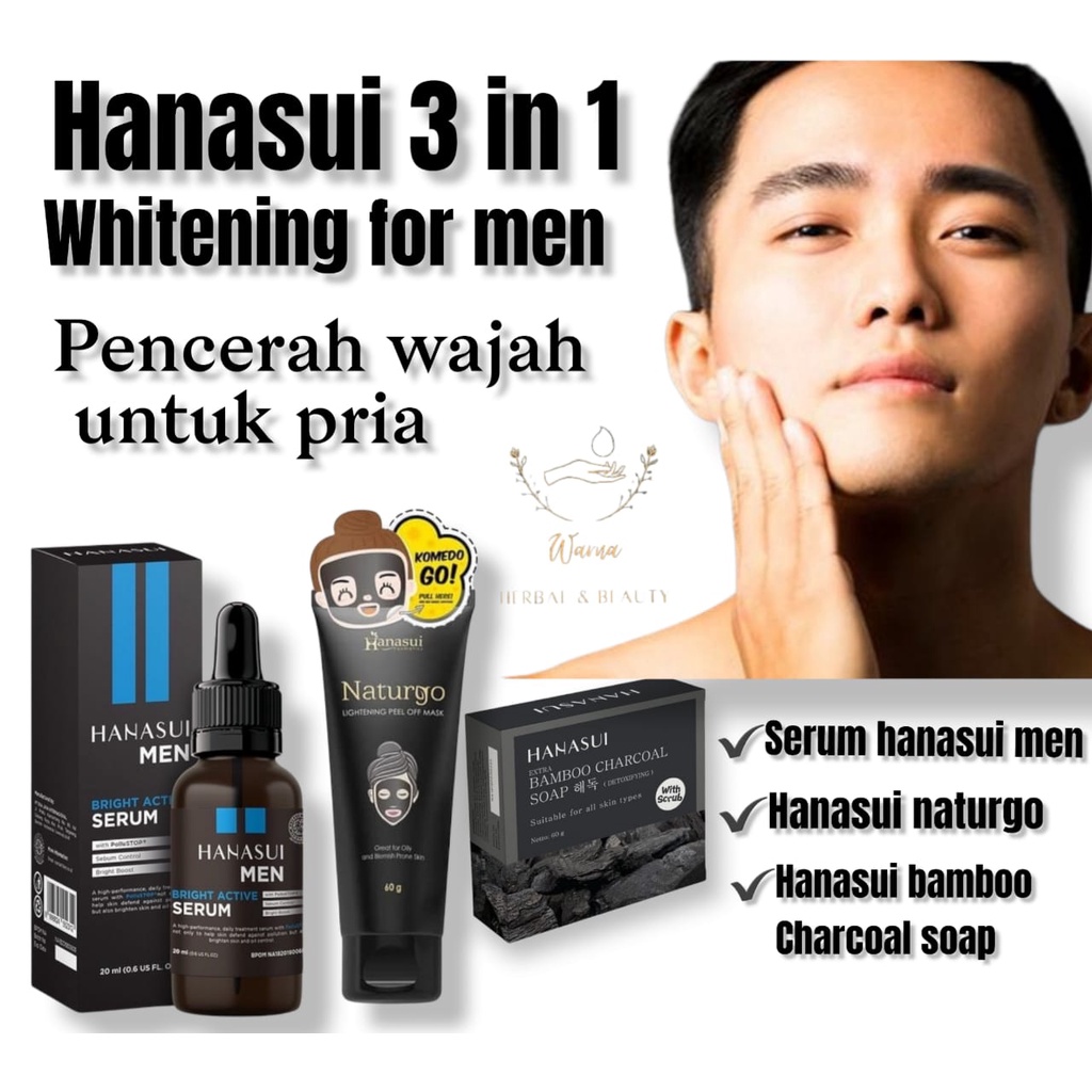[COD] 3in1 Paket Hanasui For Men Black Series - Paket Perawatan Wajah Pria