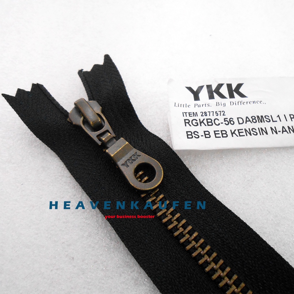 Resleting Zipper YKK 17,5 cm Atau 7 inch ATG Bakar Slider Oval Donat