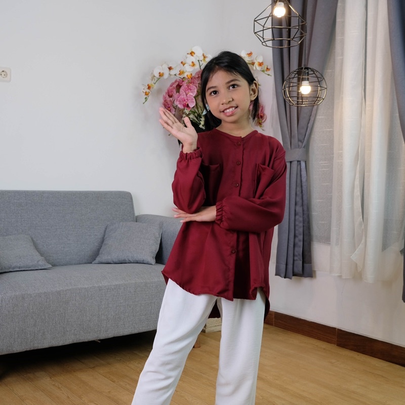 KEMEJA OVERSIZE COUPLE IBU DAN ANAK KEMEJA KHILA