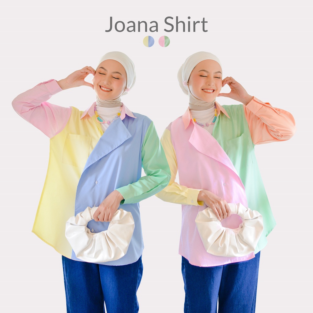 NUNA Joana Shirt | atasan kemeja wanita katun warna warni busui