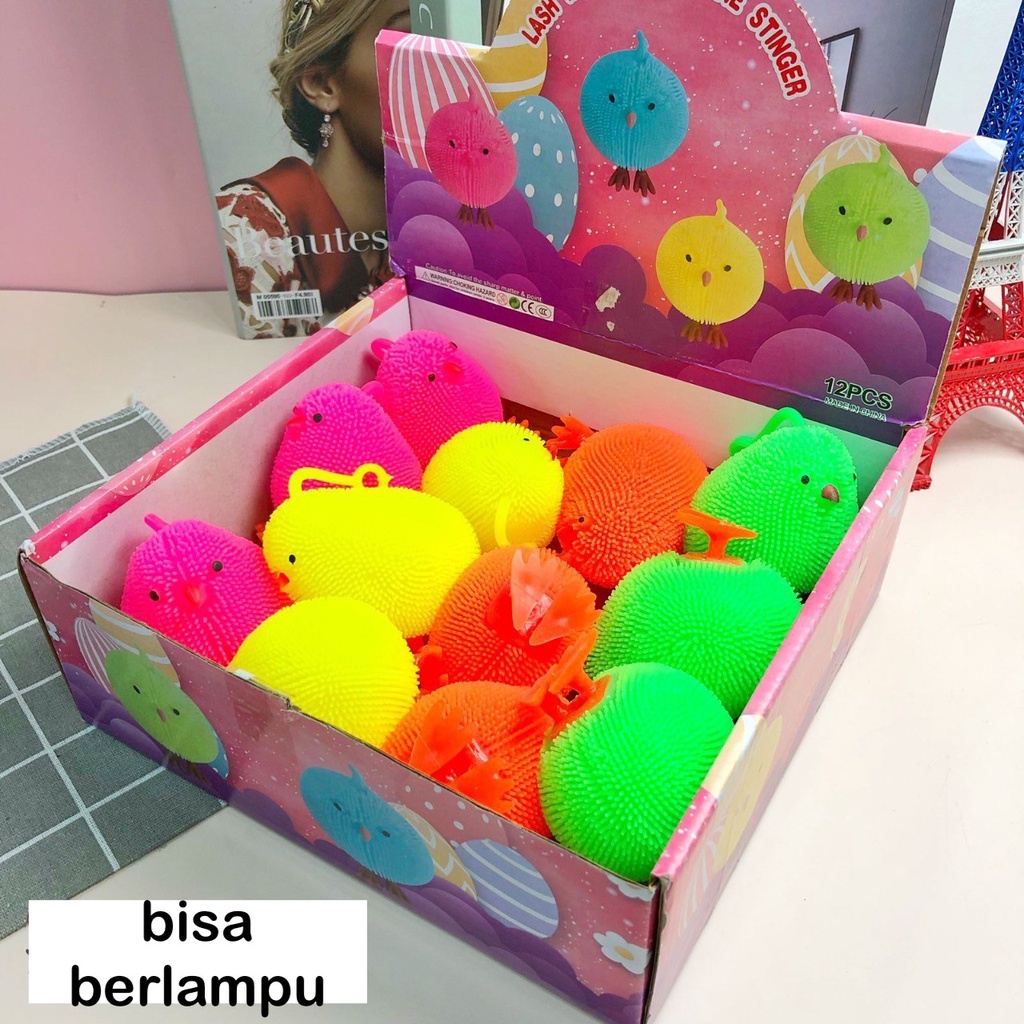 squishy lampu ulat caterpillar si ulir soft squishy lampu kelap kelip besar ayam rabbit led