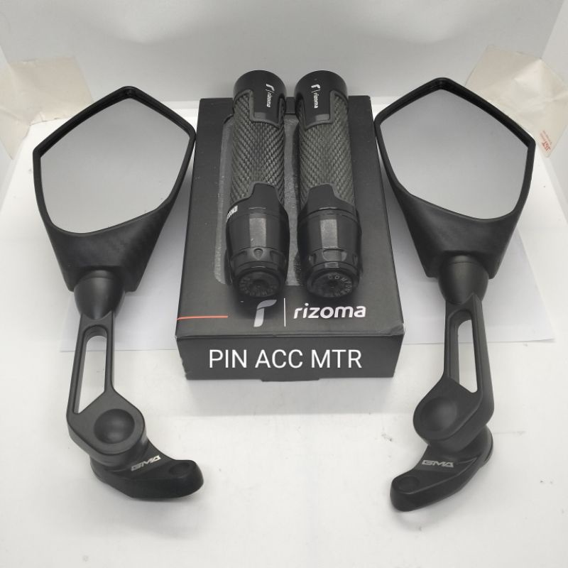 Paket spion variasi Motor Hand grip Jalu censi Rizoma pluse Spion Nemo 1008 Carbon / spion Nemo 1007 Hitam