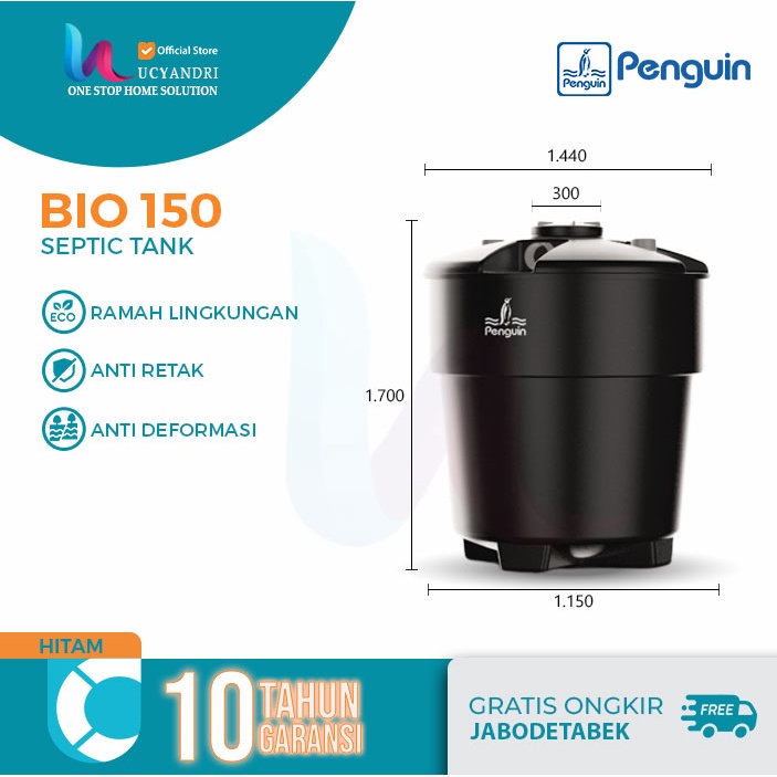 Septic Tank PENGUIN BIOROTECH 1500 Liter Tangki Septik Pinguin BIO 150 Sepiteng