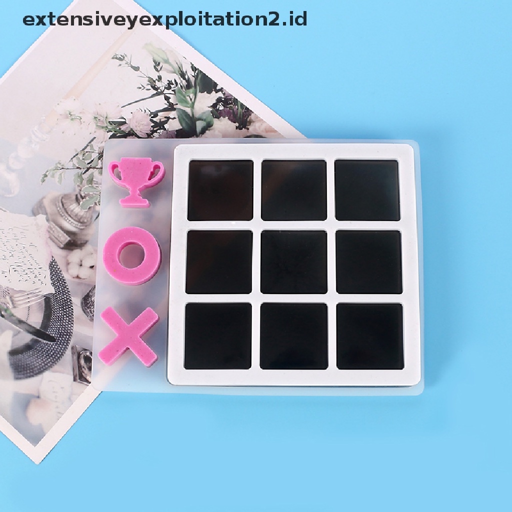 {NEW} 1pc Kecil Tic Tac Toe OX Cermin Game Catur Cermin Cetakan Casg Silikon Alat Perhiasan.