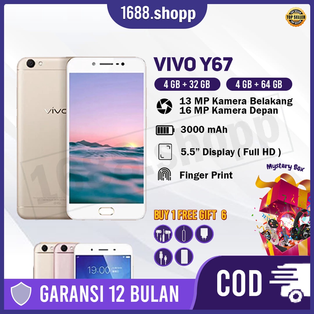 Hp VIV Y67 Ram 4/64 5.5inch Garansi 1 Tahun Termurah