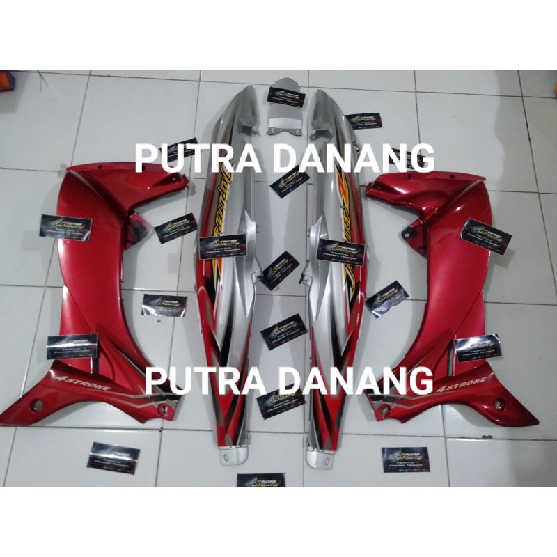 Cover Body Belakang Jupiter Z New Burhan Silver Set Sayap Dalam Maroon Tahun 2006 Yamaha Jupiter Z B