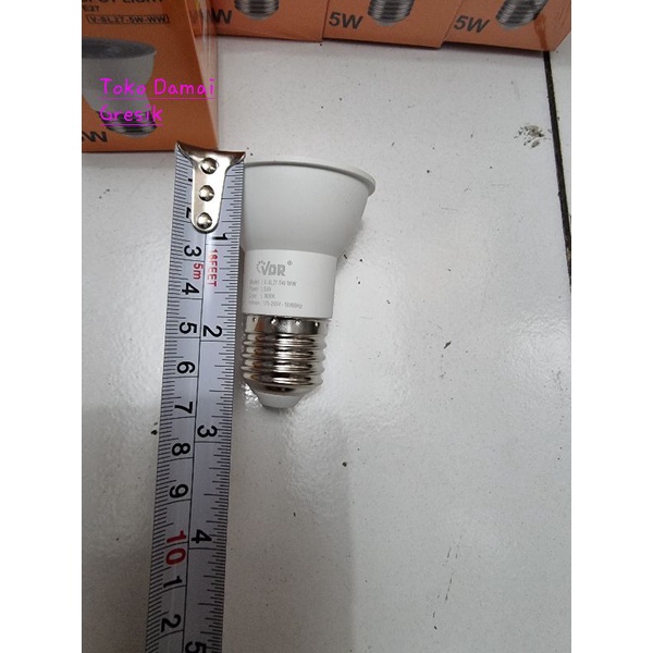 Vdr led sorot halogen e27 spotlight leher panjang 5 watt. 5W nyala kuning e-27