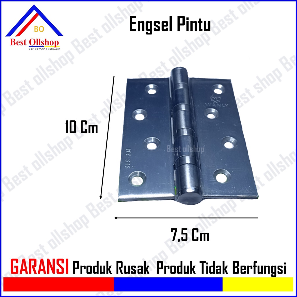 Engsel 5 inch 4 Inch 3 Inch / Engsel Lubang 5 4 3 Engsel Daun Pintu Besar Pintu Kupu Tarung / Engsel Pintu Jendela Tebal Stainless Steel SUS 304 4 Inch