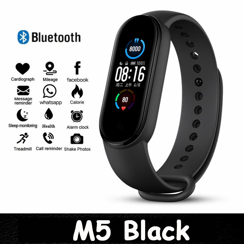 Jam Tangan Pintar Pria Wanita Smartwatch M5 Jam Tangan Digital Sport Bluetooth Smart Watch Pelacak K