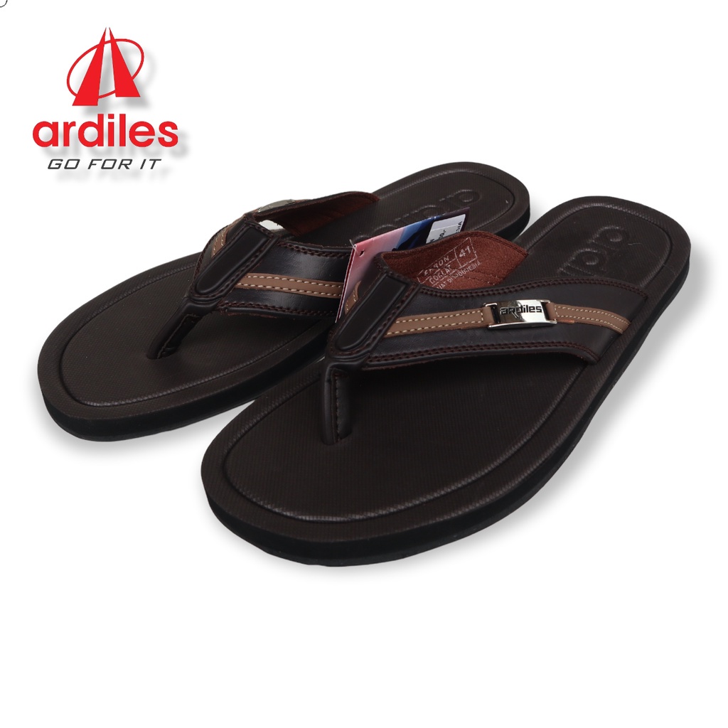 ARDILES Ekron Sandal Jepit Pria Dewasa Coklat Kekinian Sendal Cowok Keren