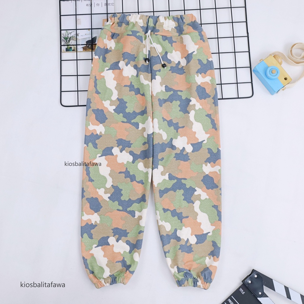 Jogger Loreng uk 5-12 Tahun / Celana Joger Panjang Motif Abri Anak Laki Perempuan Pants Adem Murah