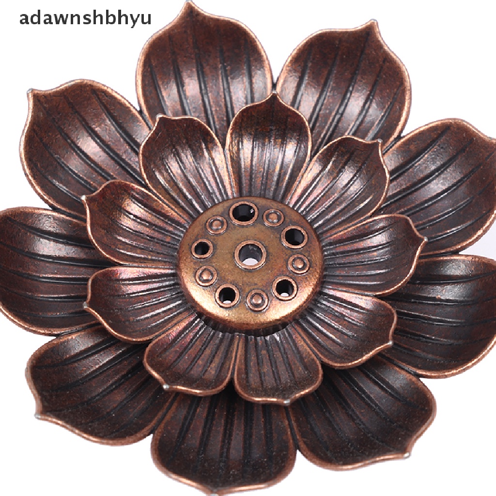 Adawnshbhyu Alloy Tempat Bakar Dupa Stick Holder Plate Burner Plate Buddhism Coil Lotus Censer ID