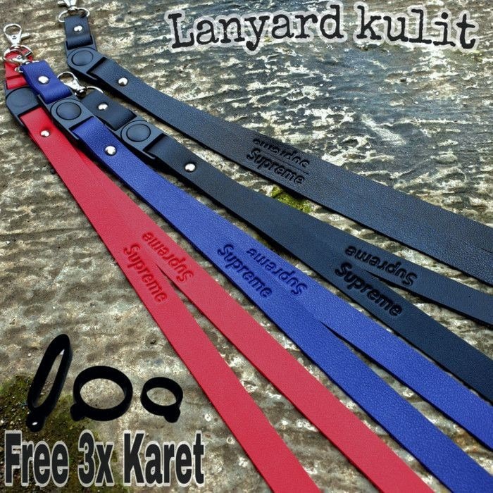 

Tali Lanyard Supreme multifungsi bonus 3x Karet gantungan