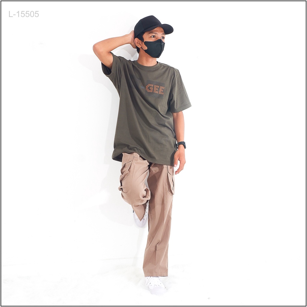 Kaos Oblong Cowok Lengan Pendek Reguler M Gee M-XL[L15505]