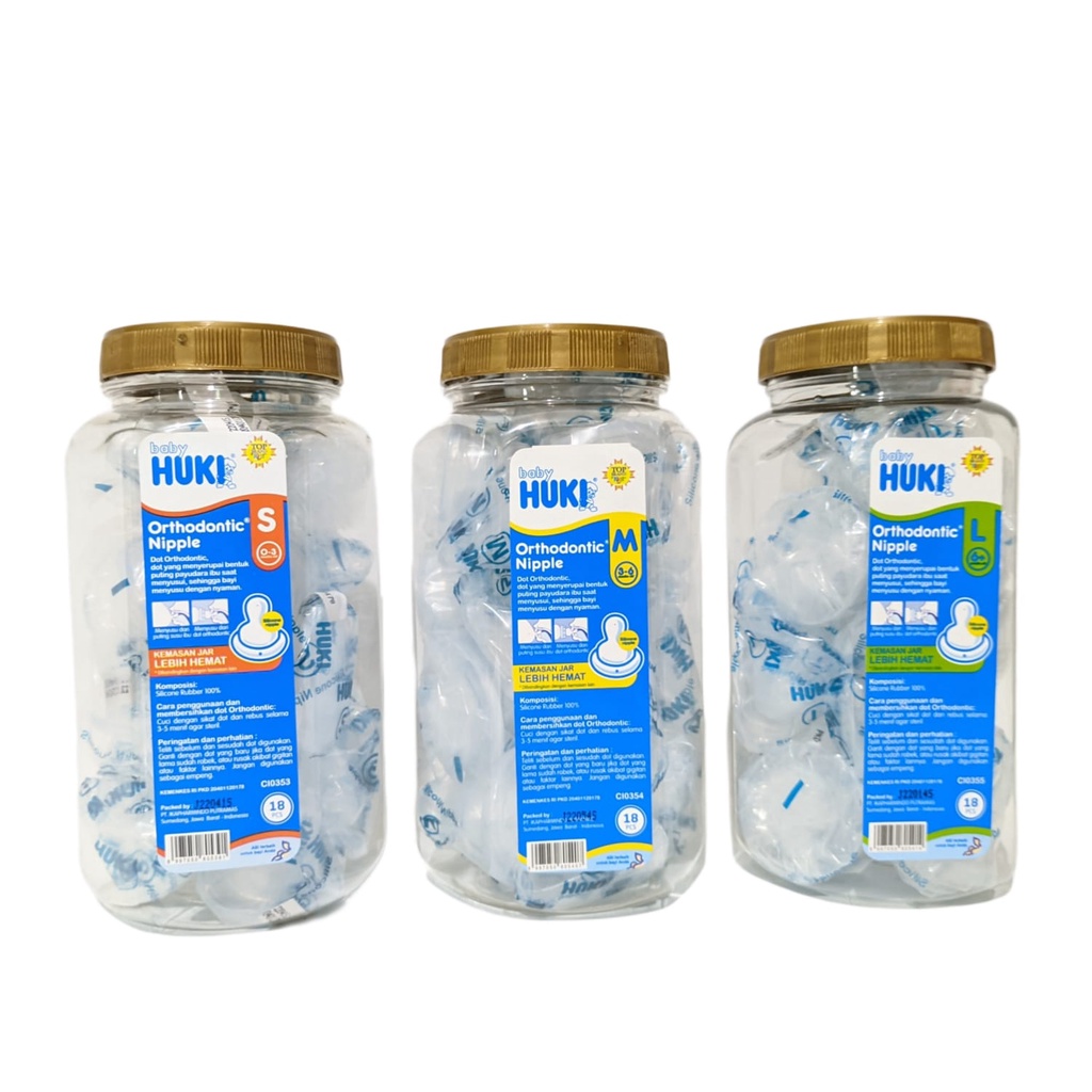 1 TOPLES HUKI Nipple DOT Silicone Reguler Dan Ortodentic ( 1 TOPLES ISI 18pcs )