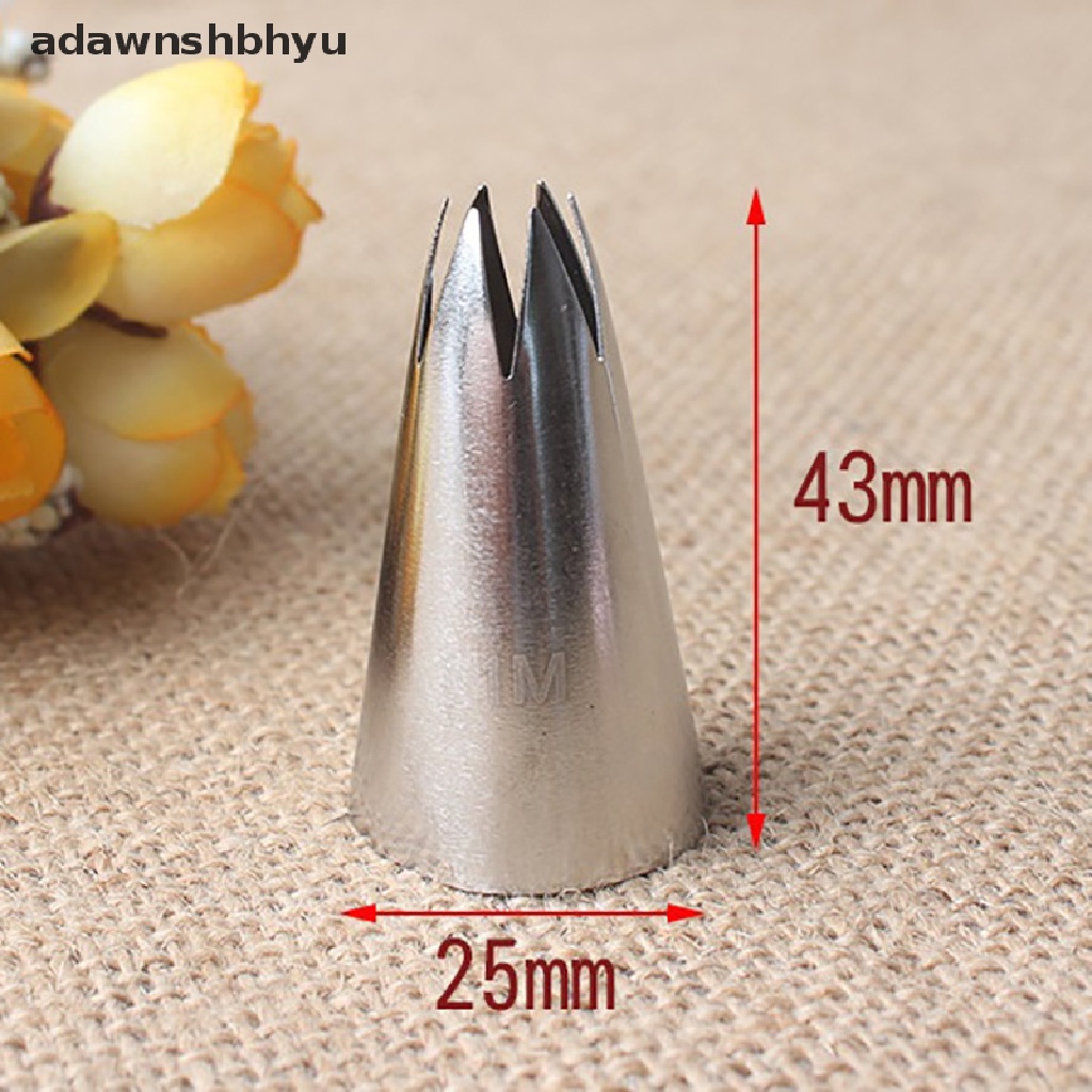 Adawnshbhyu 1M# Loyang Segi 6gigi Lurus cake Cream304 stainless steel decorag mouth ID