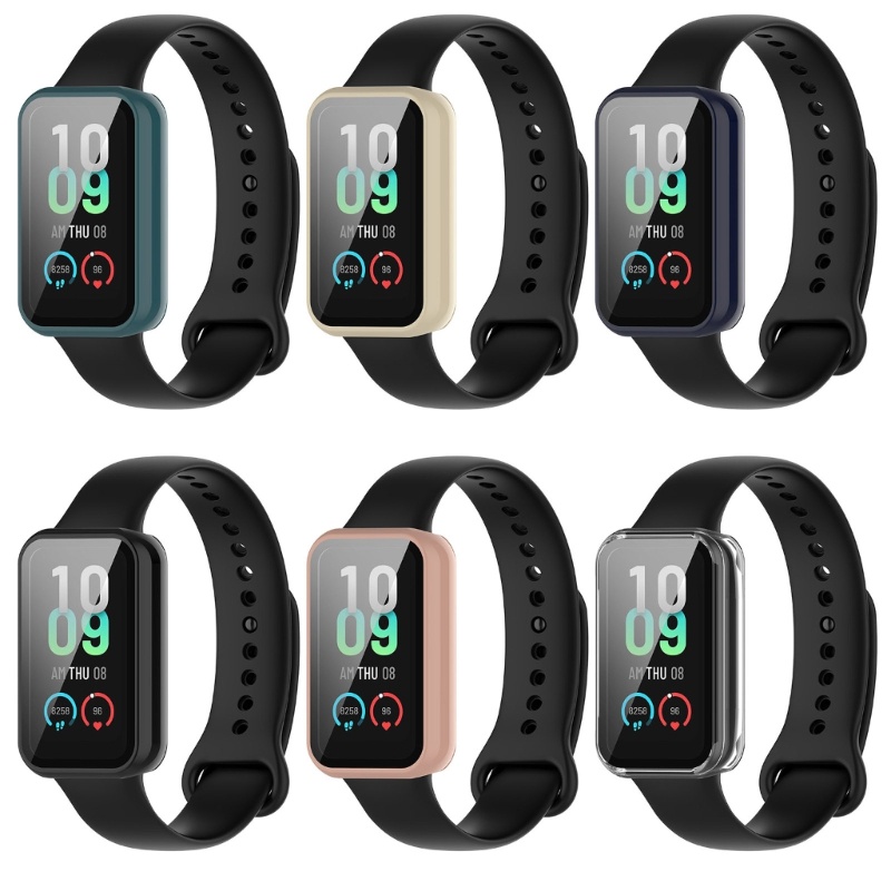 Zzz Tempered-Glass Film+Case Pelindung Layar-Full Coverage Cover Hard PC Anti Gores Frame Shell Watch Housing Untuk Ba