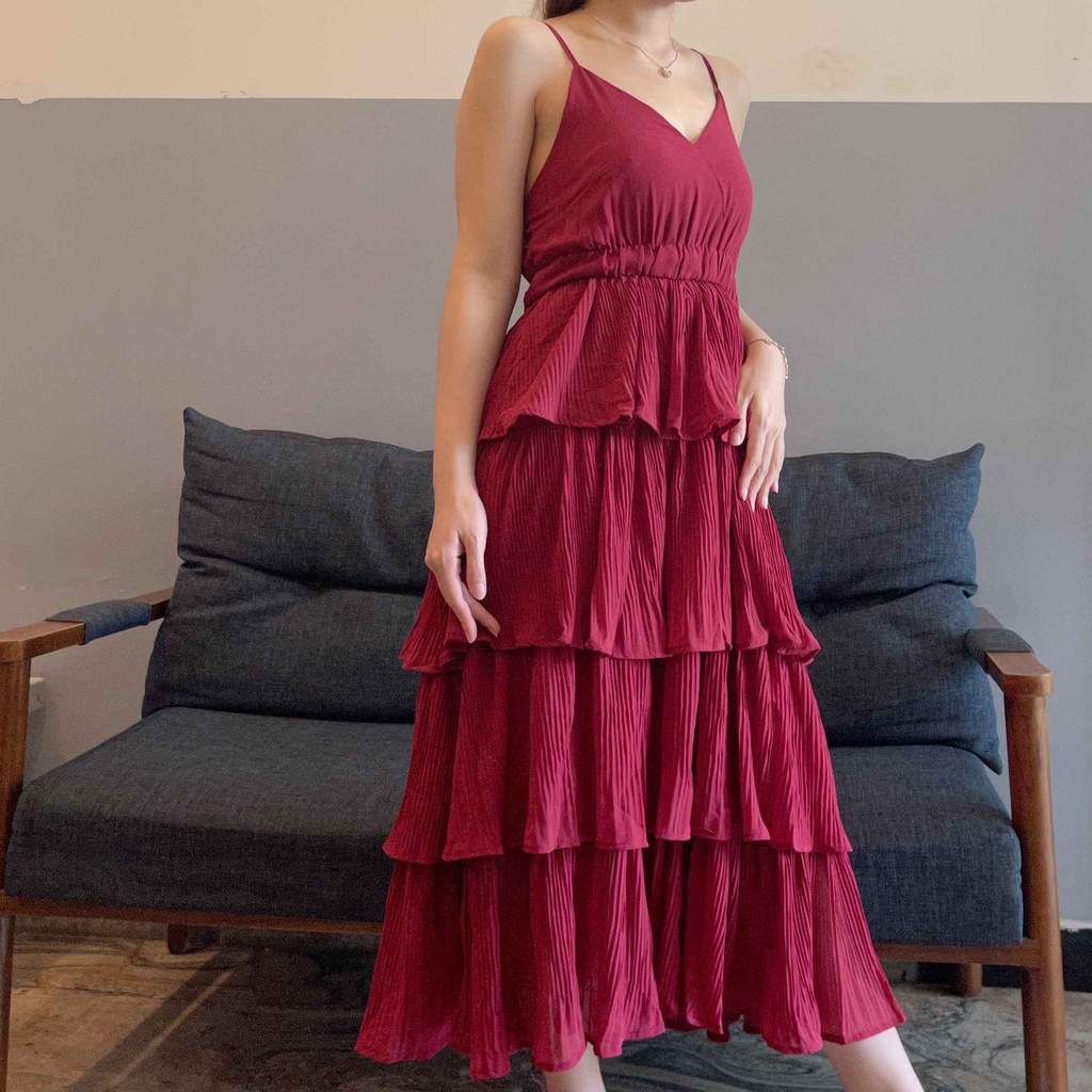 Rose Ruffle Dress Summer Party