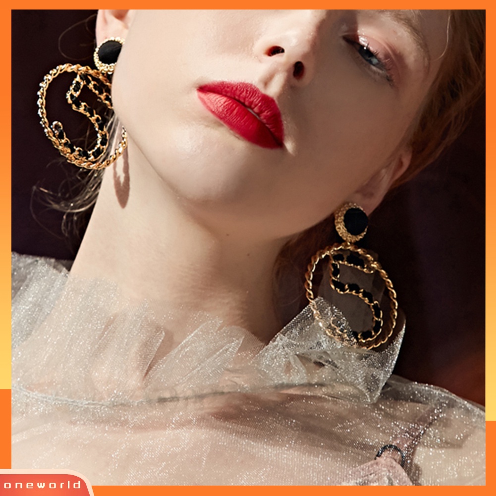 [WONE] Fashion Wanita Nomor5 Pita Mutiara Imitasi Lingkaran Besar Statement Stud Earrings
