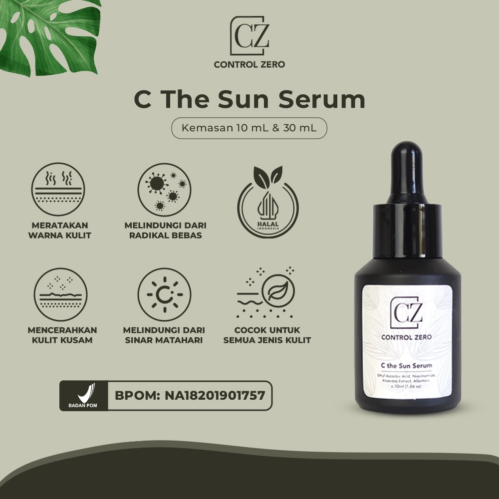Control Zero - C The Sun Serum 10ml & 30ml 4% Niacinamide Repair Skin Barrier Skincare Glowing BPOM